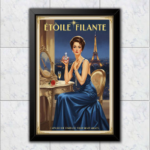 Affiche Publicité pour parfum Étoile Filante vintage de 19