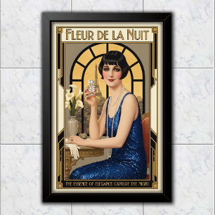 Affiche Publicité pour parfum Fleur de la Nuit vintage 192