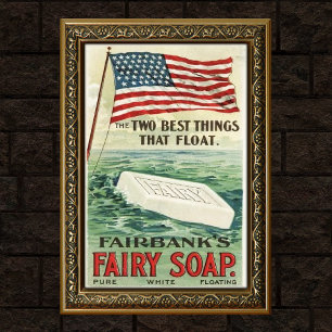 Affiche Publicité pour produit de savon vintage
