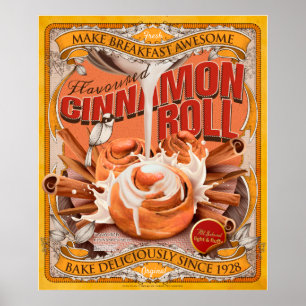 Affiche Publicité pour Roulés à la Cannelle de Style Rétro