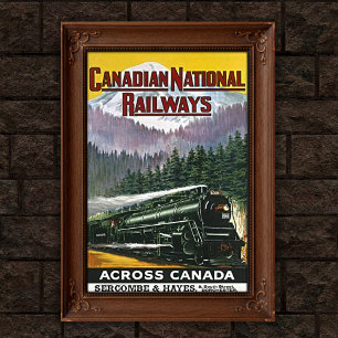 Affiche Publicité pour train à vapeur des Rocheuses canadi