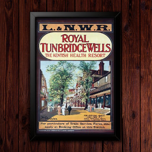 Affiche Publicité pour une station de santé vintage