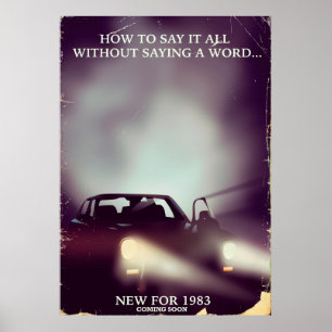 Affiche publicité pour une voiture des années 80