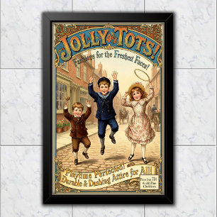 Affiche Publicité pour vêtements Jolly Tots de 1890 vintag