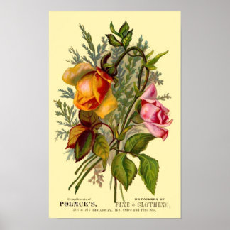 Affiche Publicité pour vêtements vintages - Les vêtements