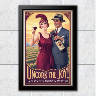 Affiche Publicité pour vin de récolte rubis vintage 1920