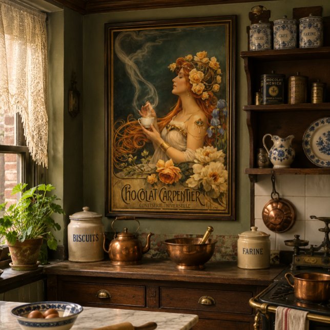 Affiche Publicité rétro Art nouveau pour chocolat  (Créateur téléchargé)