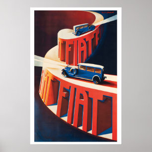 Affiche Publicité Rétro Vintage Voiture Automobile Course