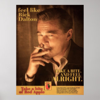 Affiche Publicité Rick Dalton Red Apple