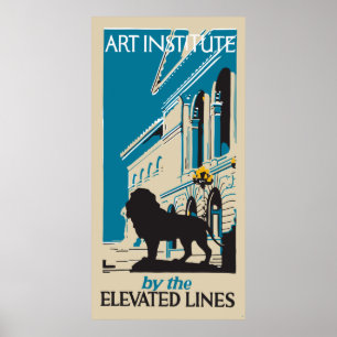 Affiche Publicité verticale de l'institut d'art Retro Chic