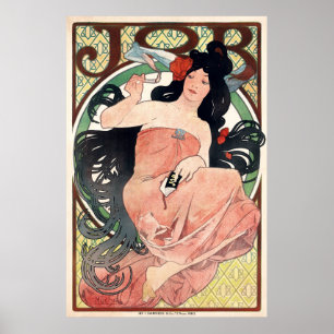 Affiche Publicité vintage Art nouveau pour cigarettes par