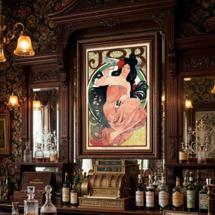 Affiche Publicité vintage Art nouveau pour cigarettes par
