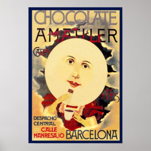 Affiche Publicité vintage au chocolat espagnol