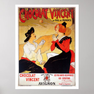 Affiche Publicité vintage au chocolat français