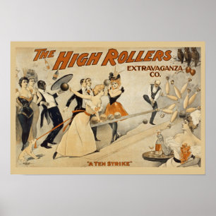 Affiche Publicité vintage Bowling