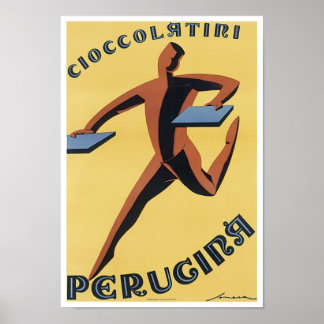 Affiche Publicité Vintage Cioccolatiri Perugina