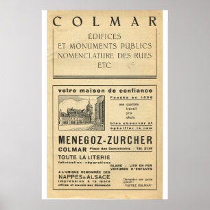 Affiche Publicité vintage, Colmar, Alsace 2
