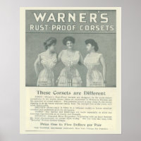 Publicité vintage Corset, Preuve de rouille Warner
