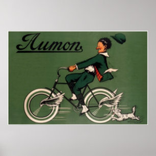 Affiche Publicité vintage de bicyclette d'Aumon