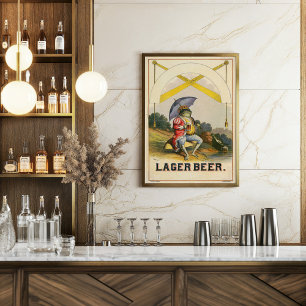 Affiche Publicité Vintage de bière Lager