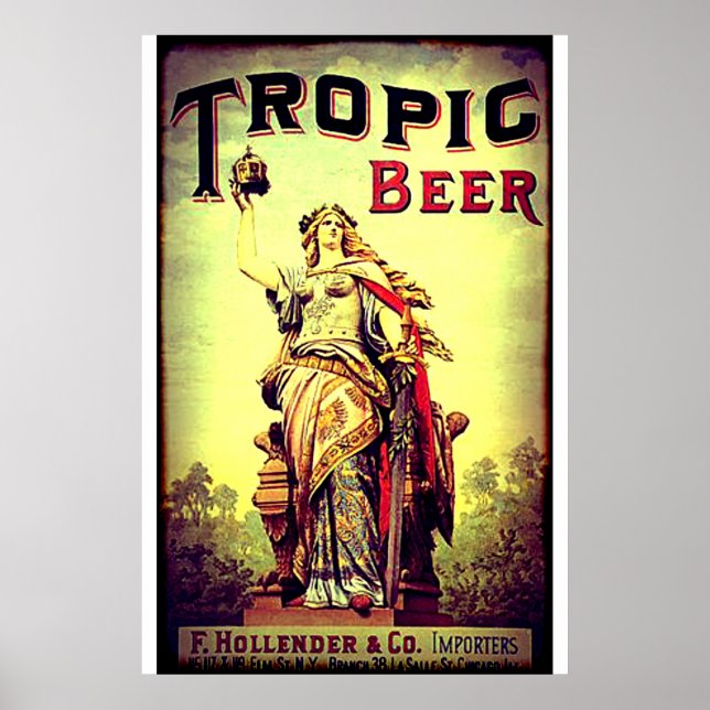 Affiche Publicité vintage de bière tropicale (Devant)