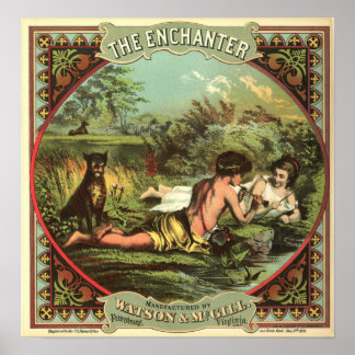 Affiche Publicité vintage de cigares : l'Enchanteur