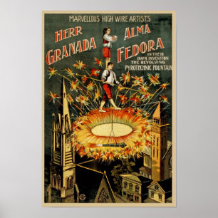 Affiche Publicité vintage de cirque