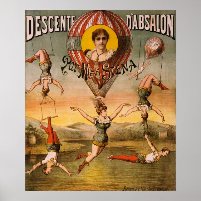 Affiche Publicité vintage de cirque (Devant)