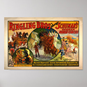 Affiche Publicité vintage de cirque