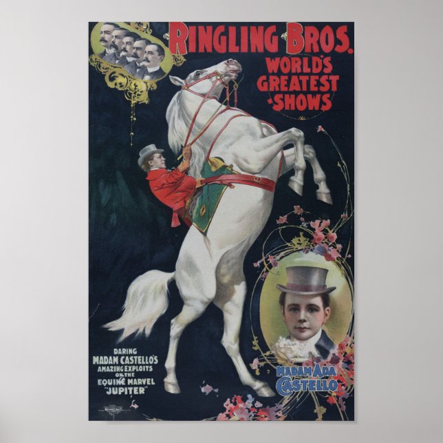 Affiche Publicité vintage de cirque (Devant)