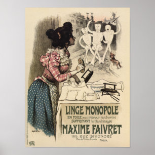 Affiche Publicité vintage de lin
