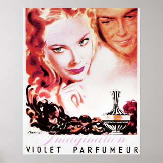 Affiche Publicité vintage de parfum français Imprimer numé