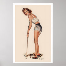 Publicité vintage de sport de golf Follie en desce