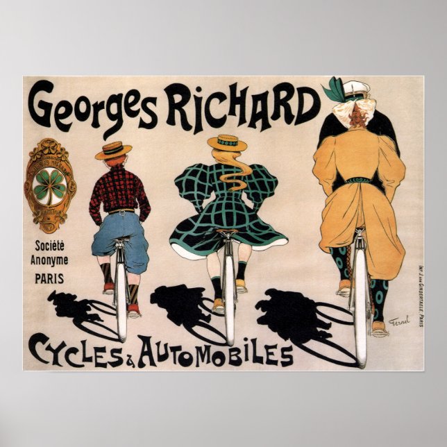 Affiche Publicité vintage de vélos (Devant)