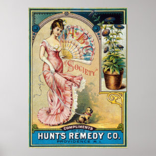 Affiche Publicité Vintage Hunt's Remedy Company