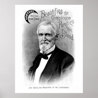 Affiche Publicité Vintage Jefferson Davis