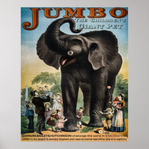 Affiche Publicité vintage Jumbo Circus
