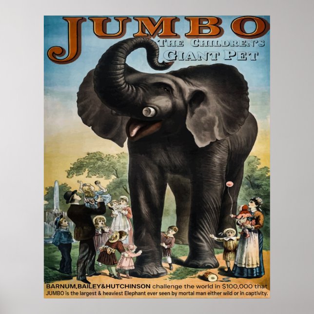 Affiche Publicité vintage Jumbo Circus (Devant)