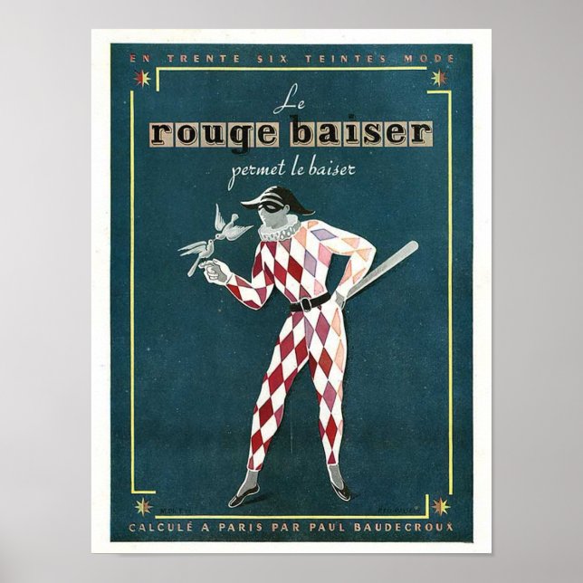 Affiche Publicité vintage Le Rouge Baiser (Devant)