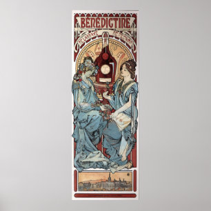 Affiche Publicité vintage Mucha Bénédictine