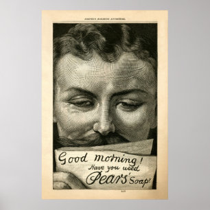Affiche Publicité vintage Pear's Soap de 1890