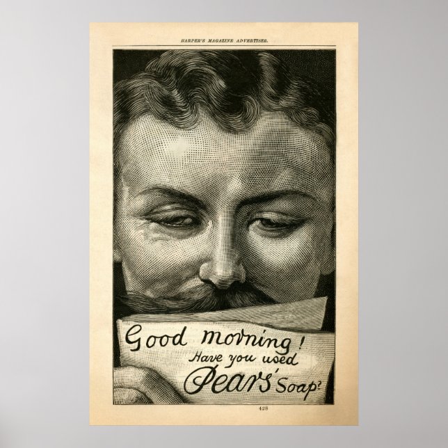 Affiche Publicité vintage Pear's Soap de 1890 (Devant)