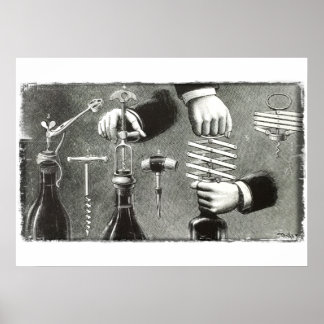 Affiche Publicité vintage pour différents Vis de Corkscrew