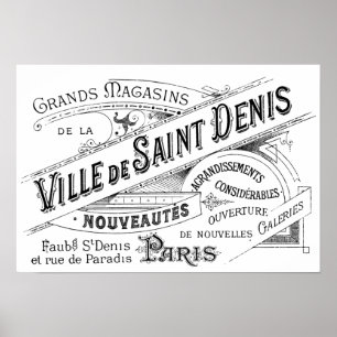 Affiche Publicité vintage pour le magasin d'usine de Paris