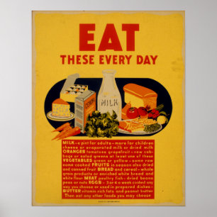 Affiche Publicité vintage pour manger sainement