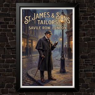 Affiche Publicité Vintage Sherlock Holmes