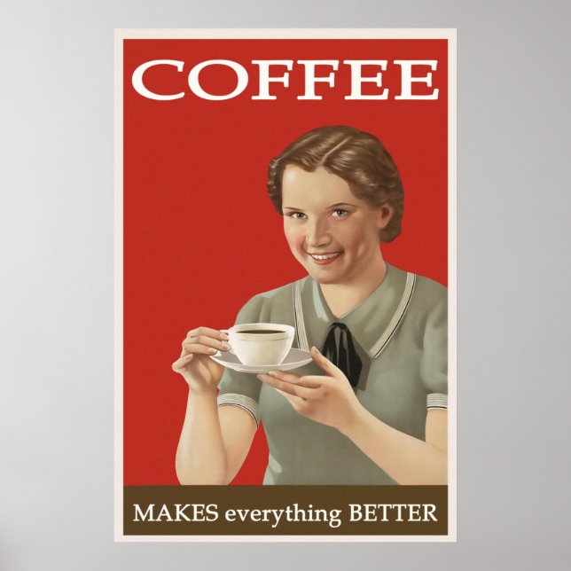 Affiche Publicité vintage sur le café (Devant)