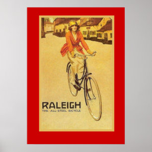 Affiche Publicité vintage, vélos Raleigh