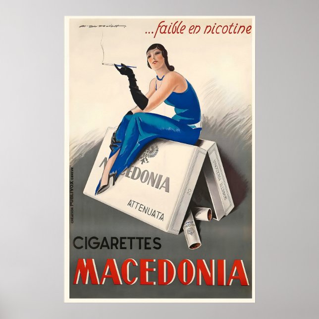 Affiche Publicités anciennes de cigarettes Macédoine Itali (Devant)