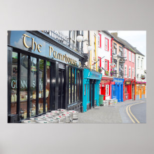 Affiche pubs irlandais et devantures de restaurants